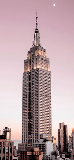 خلفية  برج مدينة نيويورك وقت الغروب  للجوال