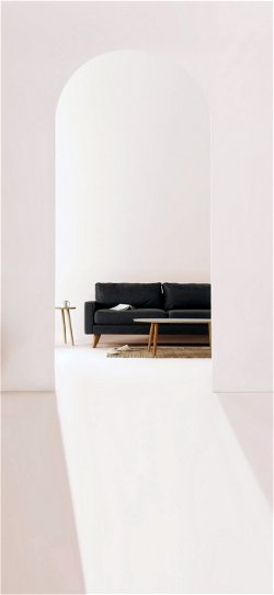 خلفية  غرفة معيشة بيضاء بسيطة بأثاث بسيط  للجوال