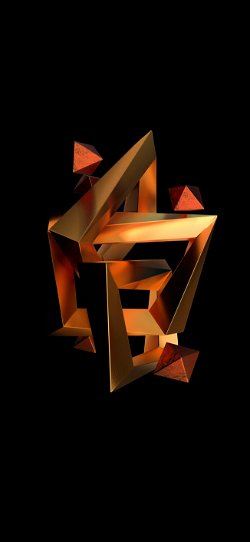 خلفية  أشكال هندسية ذهبية ثلاثية الأبعاد  للجوال