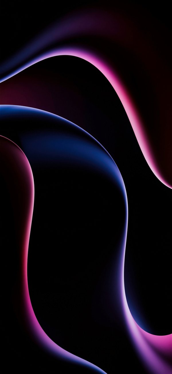 خلفية أمواج تجريدية وردية في فضاء أسود داكن للجوال